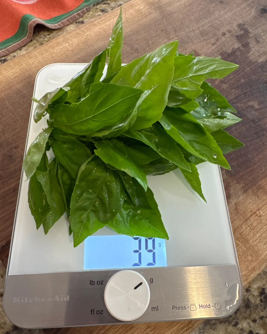 Harvested 39 grams of Sweet Basil